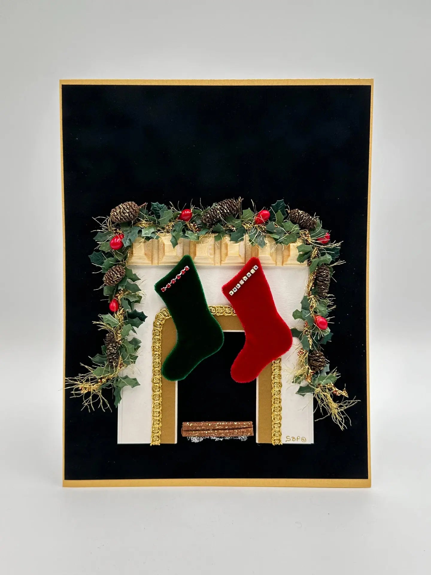 Elegant Fireplace Christmas Card