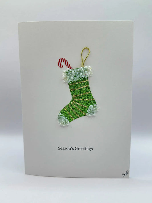 Green Bead Christmas Aristmas Card