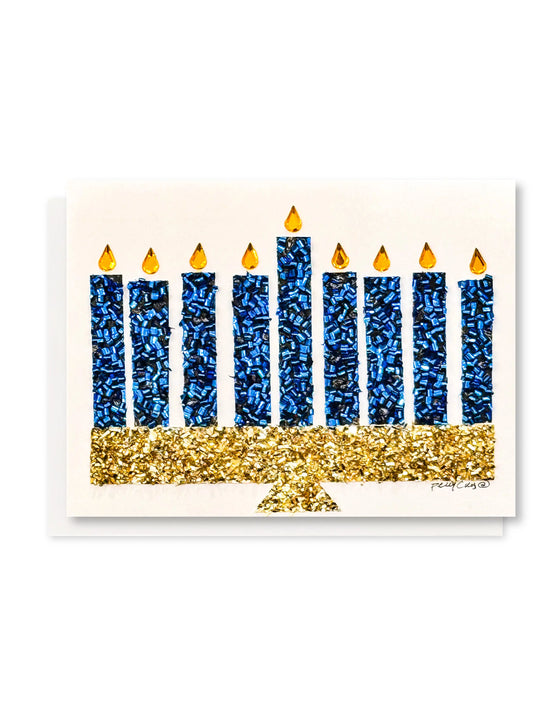 Blue & Gold Hanukkah Card