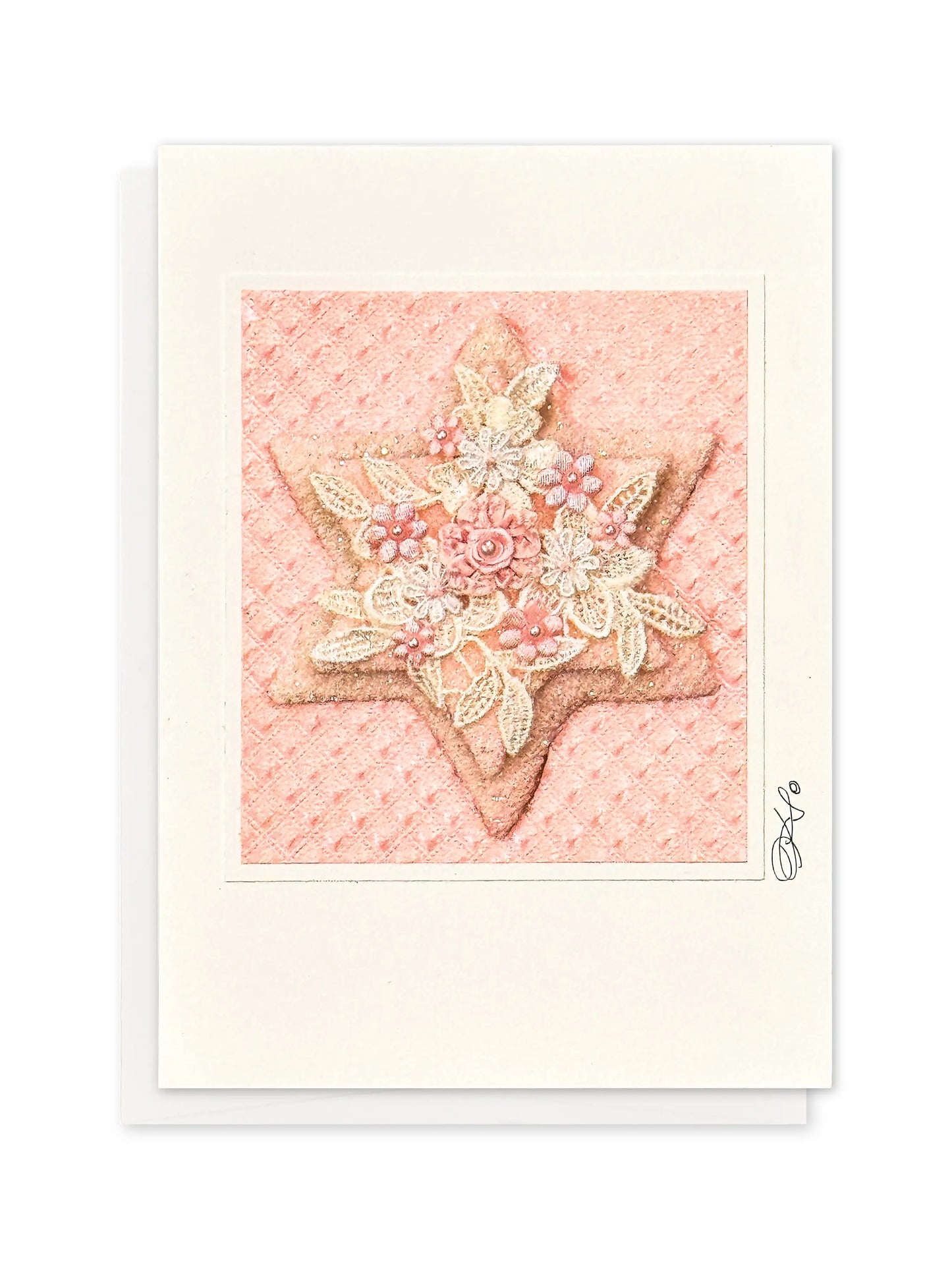 Pink Star of David Card