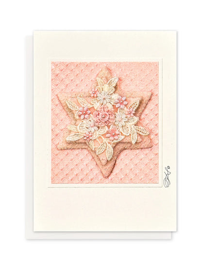 Pink Star of David Card