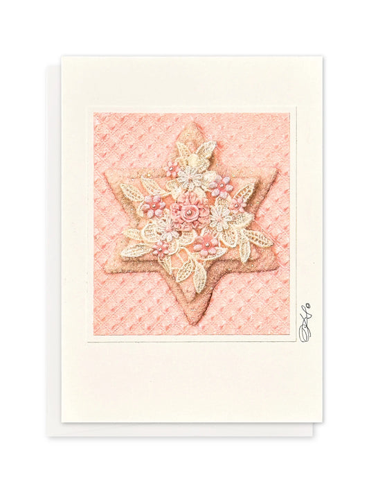Pink Star of David Card