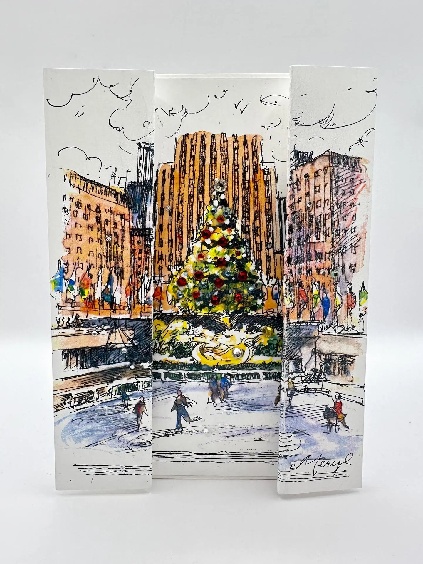 Rink At Christmas Card