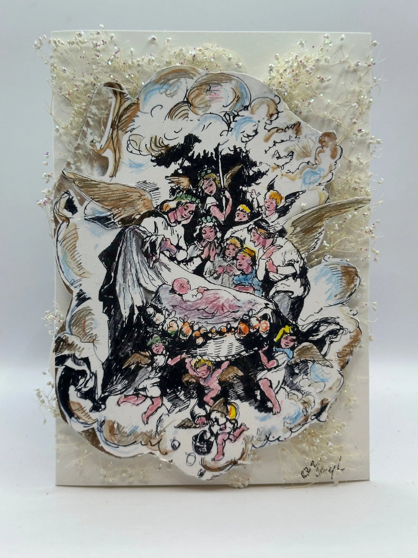 Angels At Christmas Card