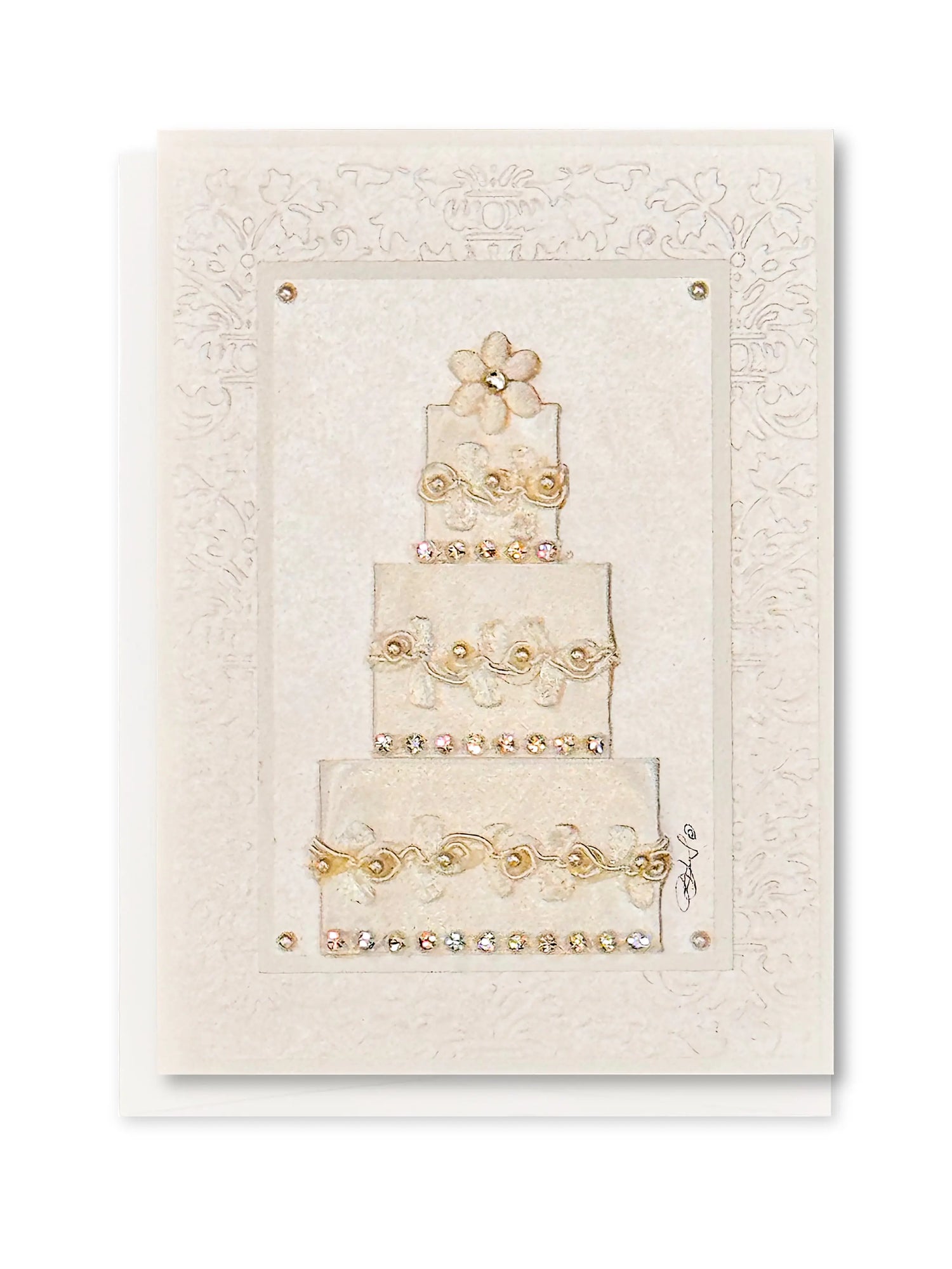 Pearl Wedding Cake Card
