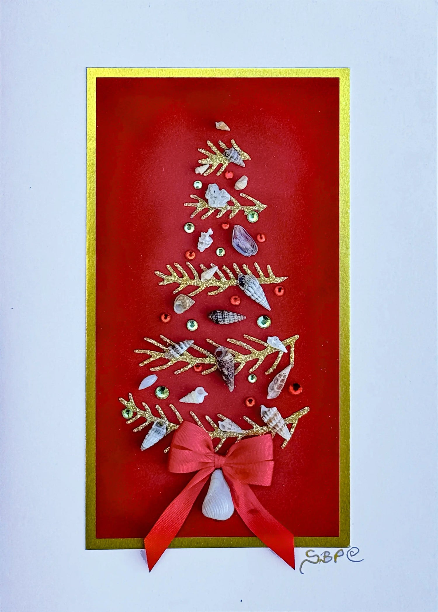 Seashell Christmas Tree Card