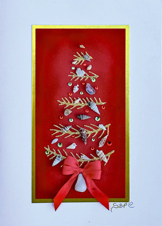 Seashell Christmas Tree Card