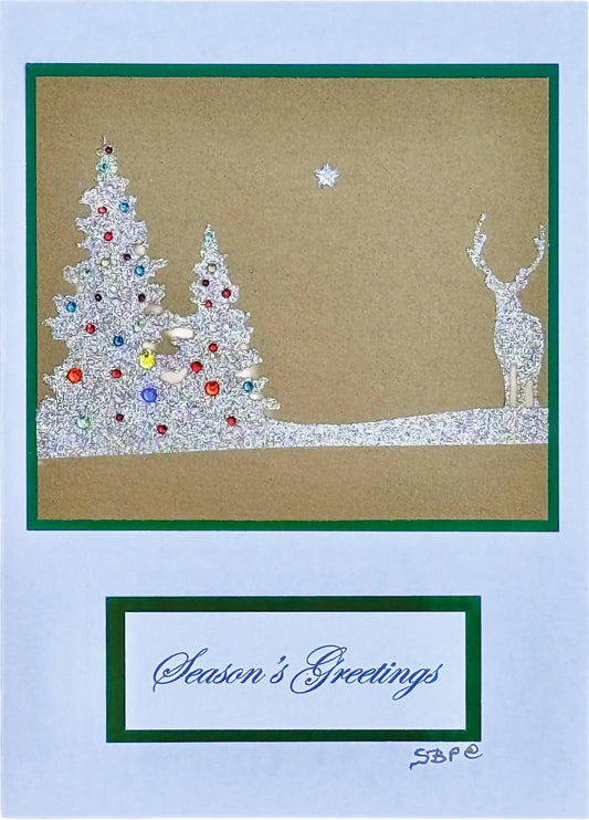 Stag and Trees Christmas Card