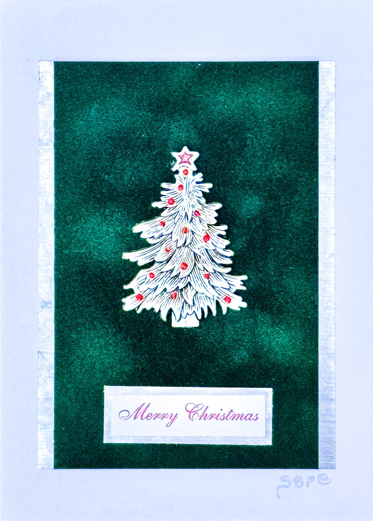 Silver Christmas Tree Card
