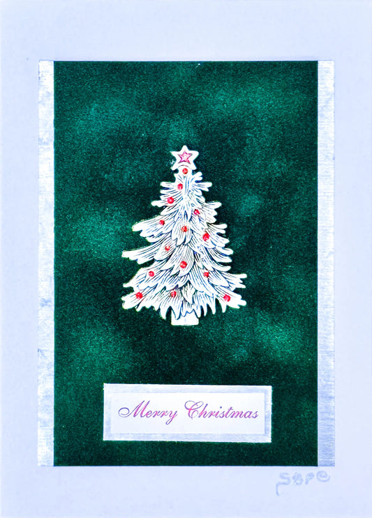Silver Christmas Tree Card