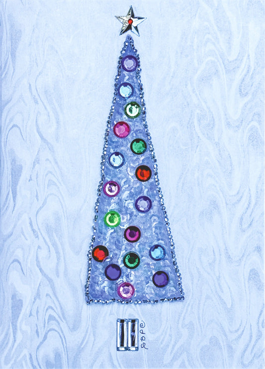 White Christmas Tree Card