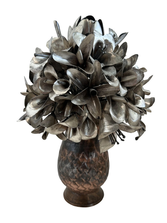 Large Silver Bouquet Sculpture