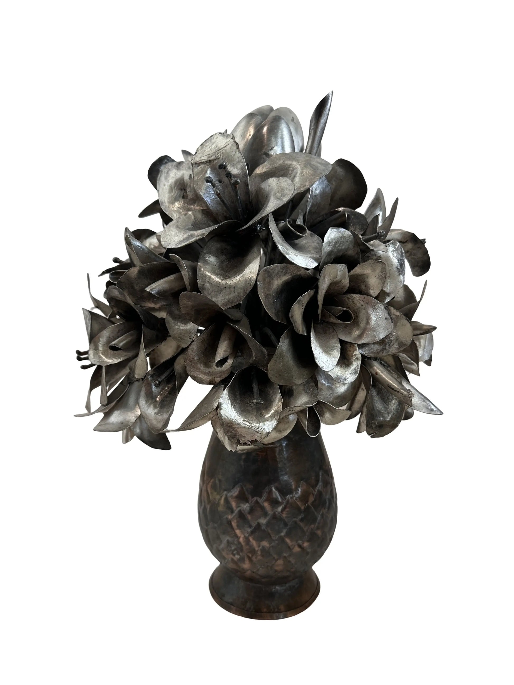 Large Silver Bouquet Sculpture
