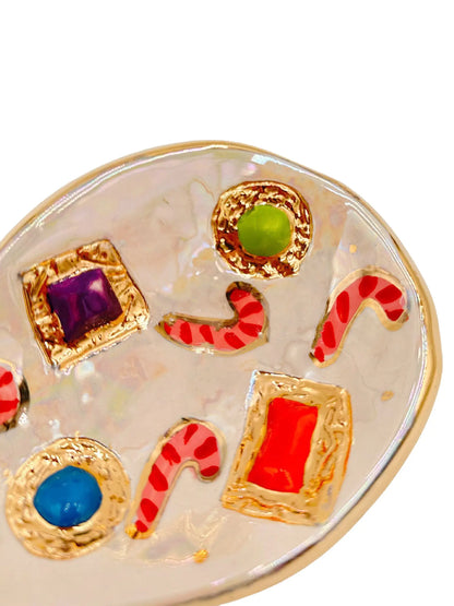 Candy Cane & Jewel Spoon Rest