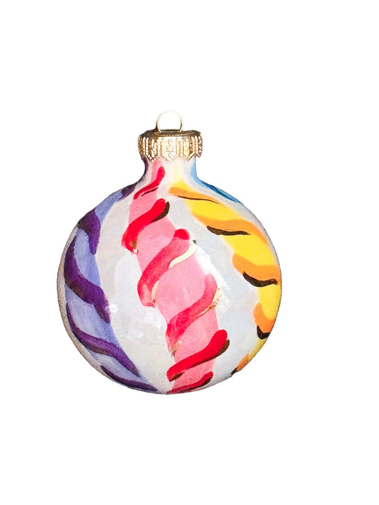 Multi Colored Candy Cane Stripe Ornament