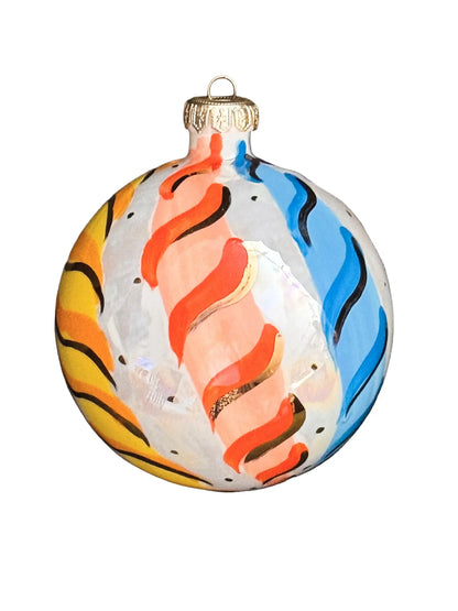 Multi Colored Large Candy Candy Stripe Ornament