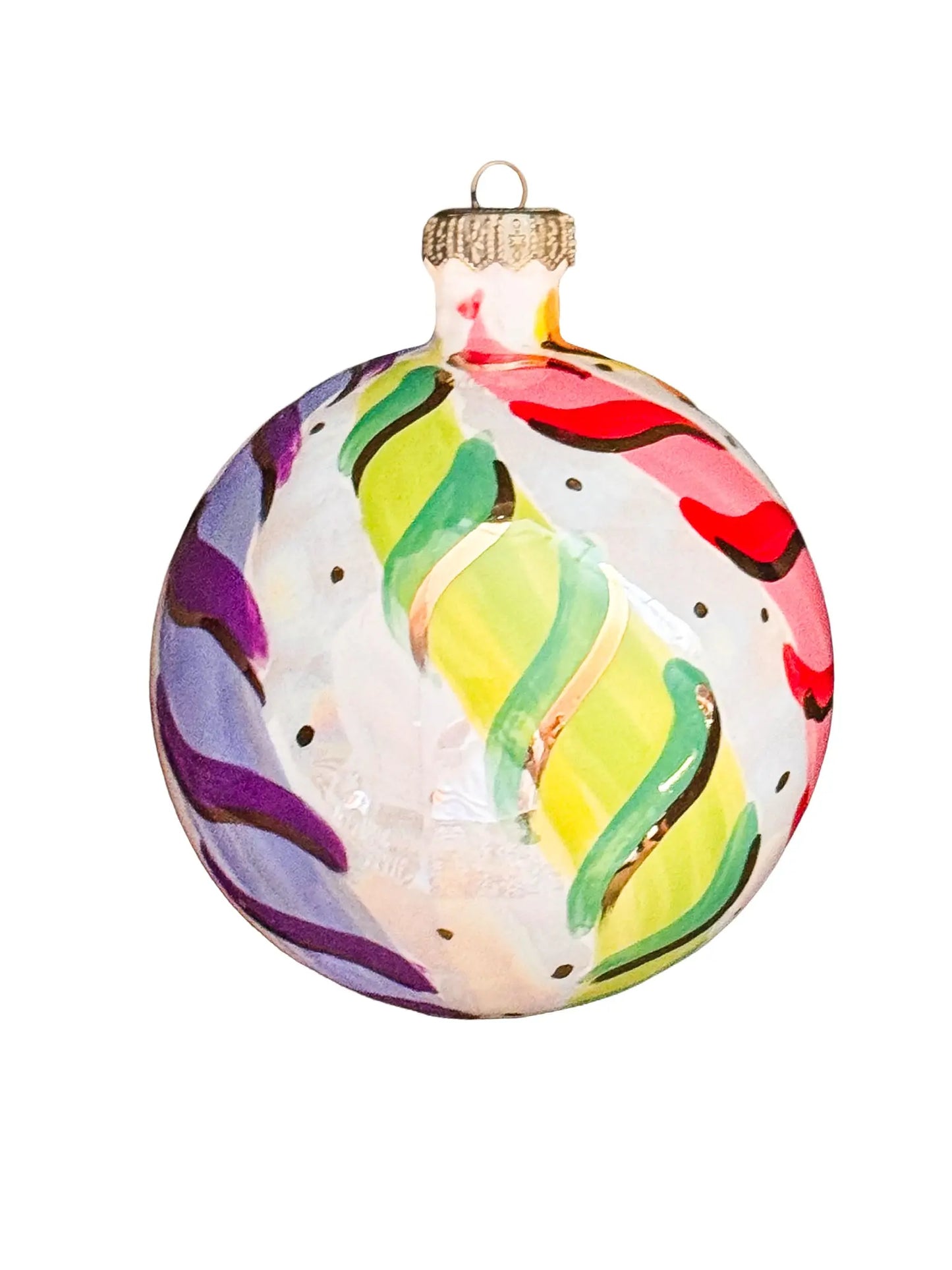 Multi Colored Large Candy Candy Stripe Ornament