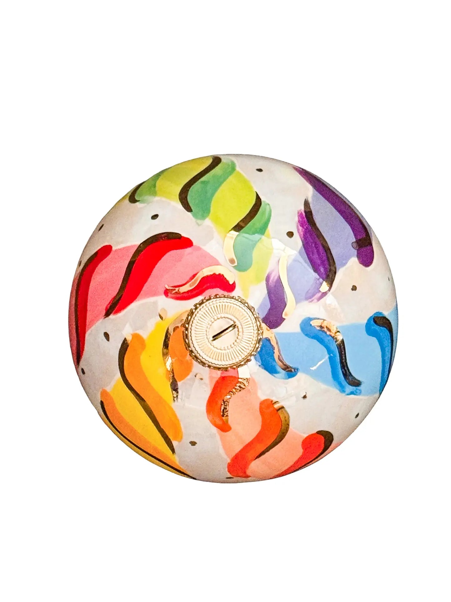 Multi Colored Large Candy Candy Stripe Ornament