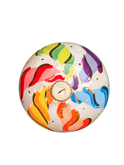 Multi Colored Large Candy Candy Stripe Ornament