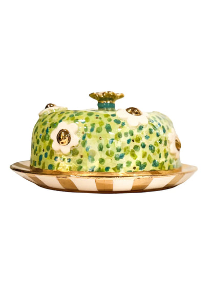 "Peridot Jungle" Daisy Butter Dish