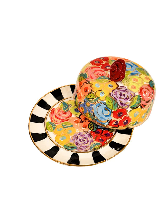 "Gilded Garden" Rose Butter Dish