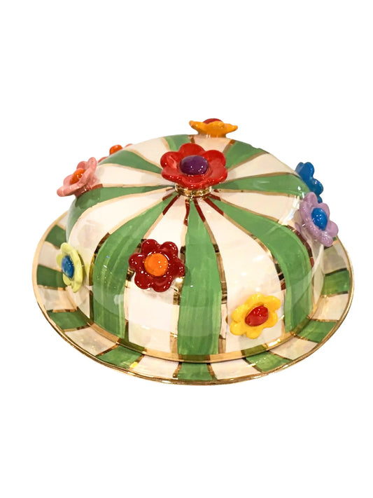 "Floral Garden" Relief Flower Butter Dish
