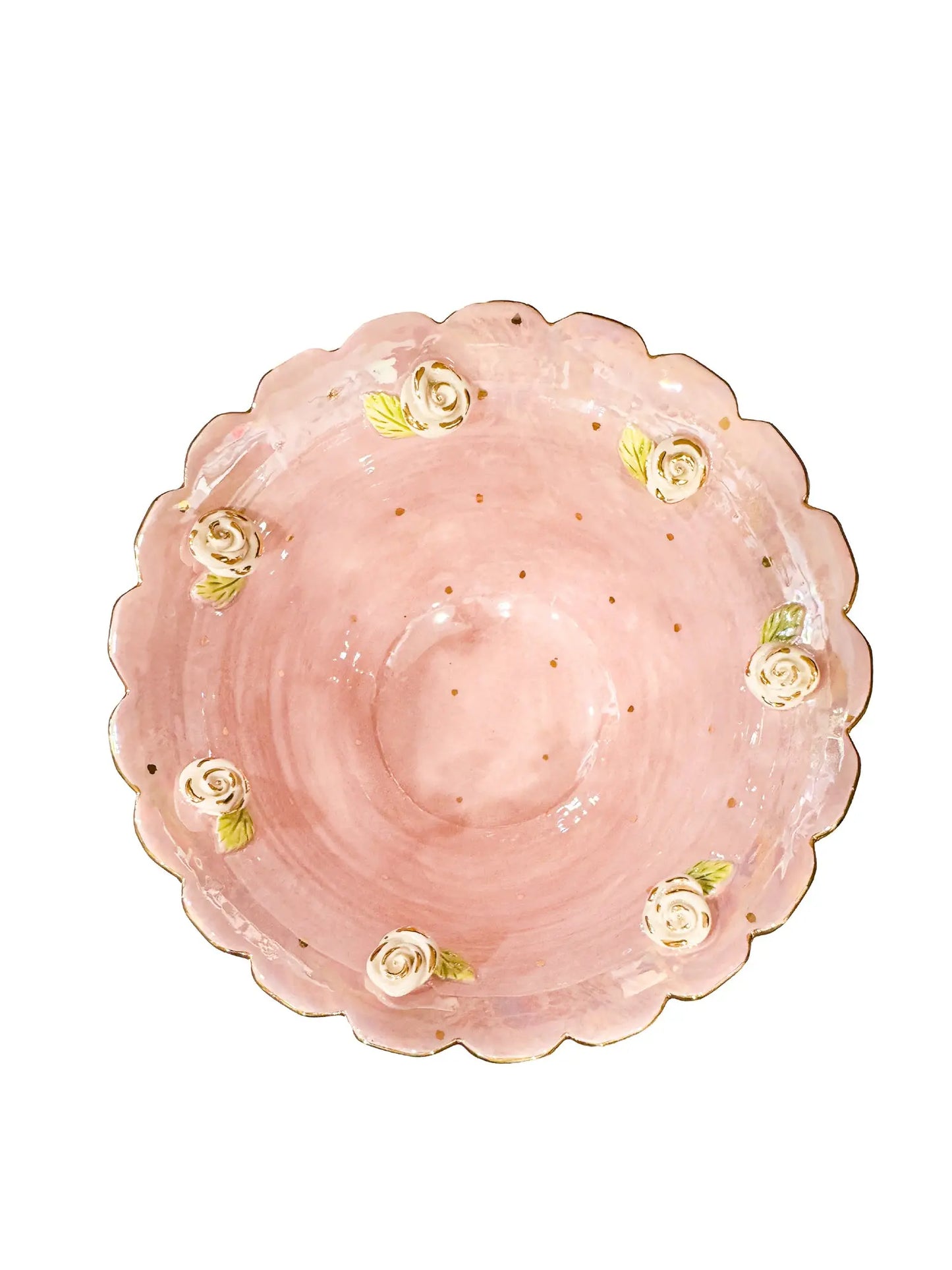 "Pink Radiance" Rose Pedestal Bowl