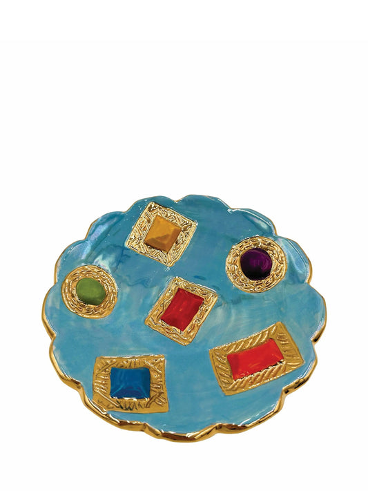 Blue Royal Jeweled Dish 1