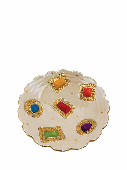 Pink Royal Jeweled Dish 1