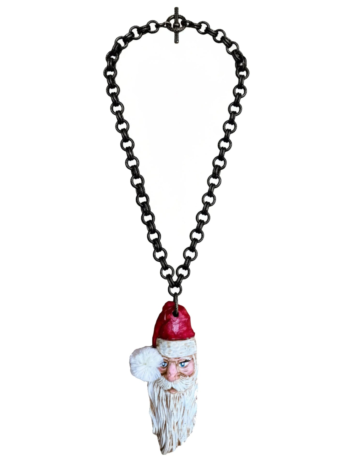 "Vintage Spirit" Hand-carved Santa Necklace