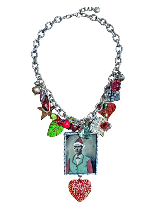 "Holiday Heirloom" Vintage Elf Photo Necklace