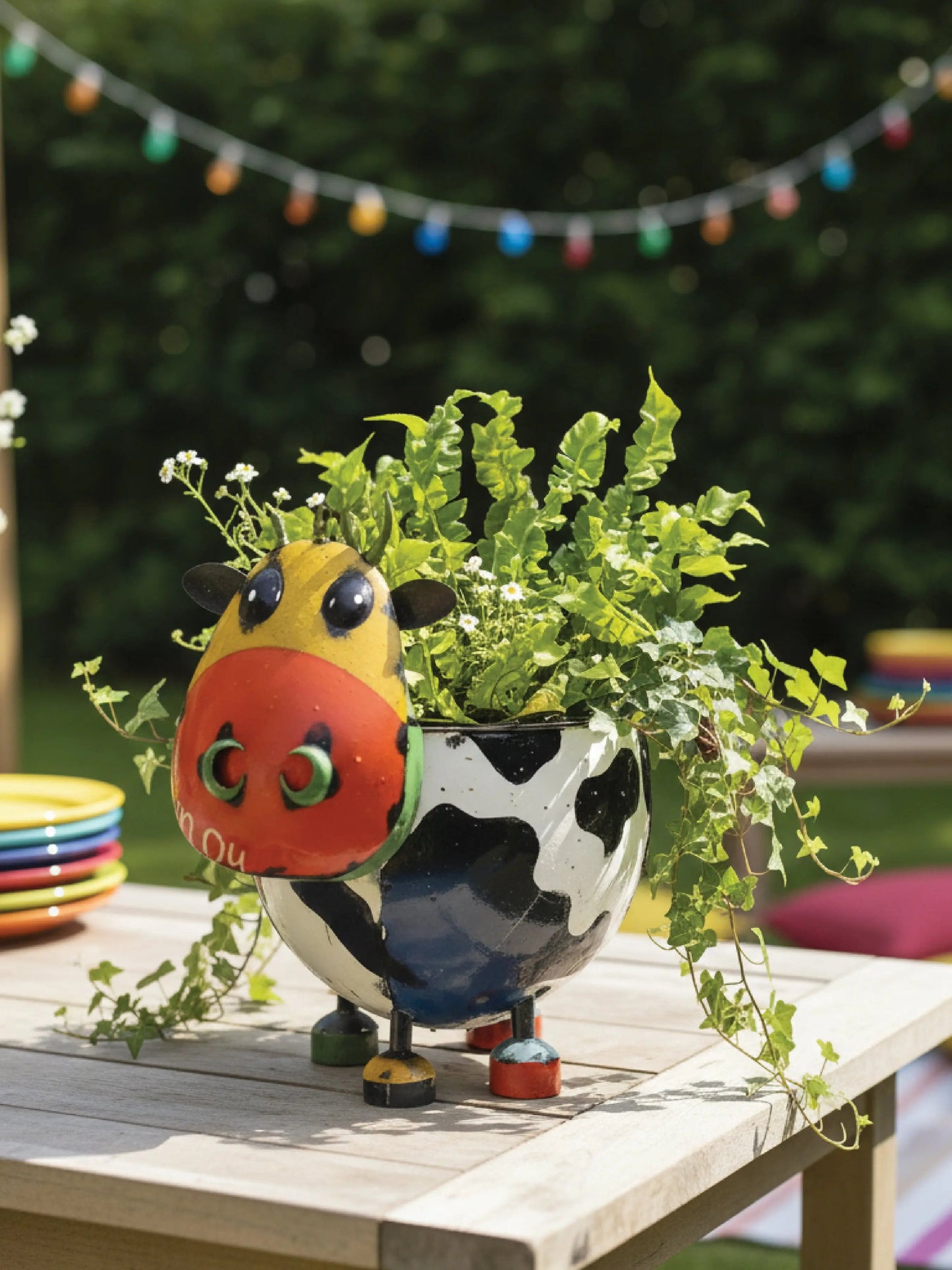 Cow Metal Planter