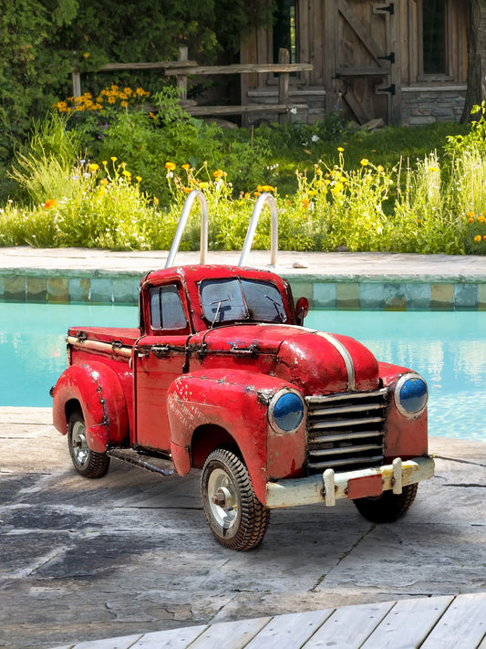 Big Red Pick-Up Truck Beverage Cooler
