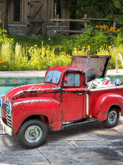 Big Red Pick-Up Truck Beverage Cooler