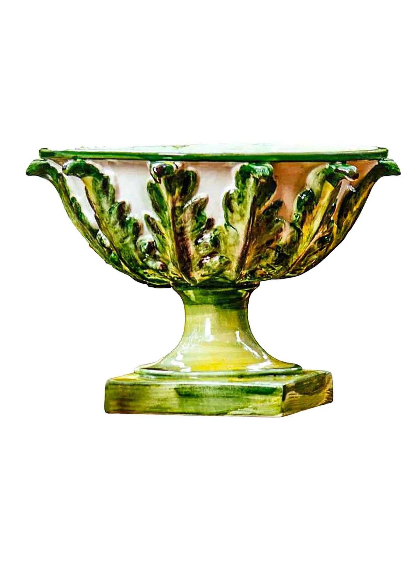 Gathered Garden Footed Bowl with Acanthus Leaves