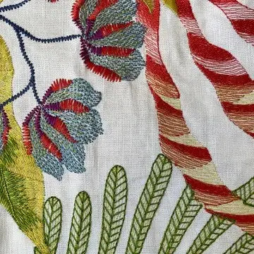 Cloud Forest Throw – Nature-Inspired Embroidered Blanket