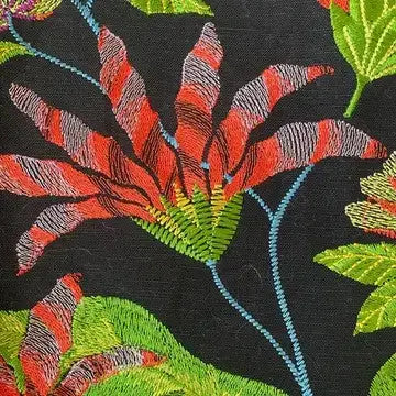 Cloud Forest Pillow – Black | Nature-Inspired Embroidered Accent Pillow