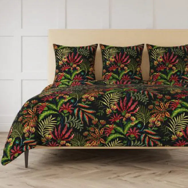 Cloud Forest Pillow – Black | Nature-Inspired Embroidered Accent Pillow