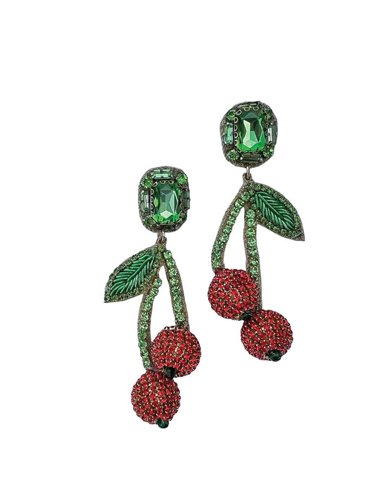 "Cherry On Top" Beaded Earrings