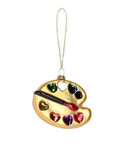 "Art Palette" Hand-Painted Blown Glass Ornament