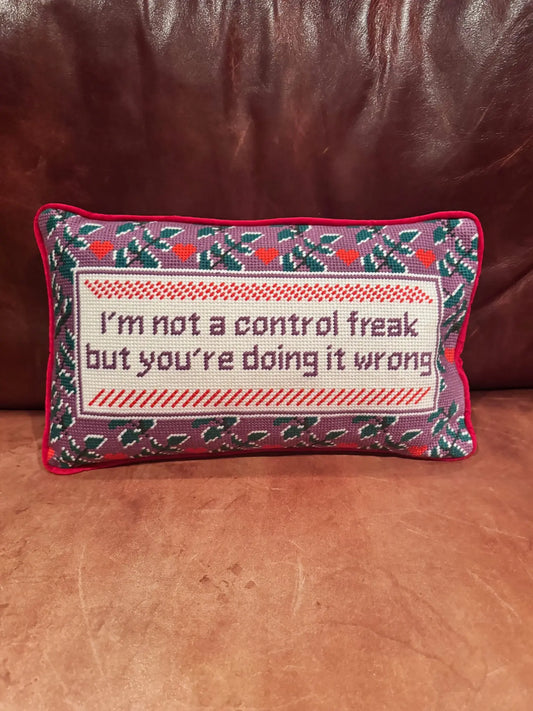 Control Freak Needlepoint Pillow