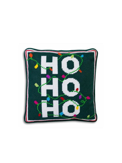 Ho Ho Ho Needlepoint Pillow