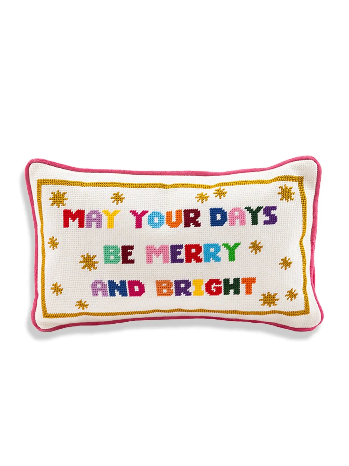 Merry & Bright Needlepoint Pillow