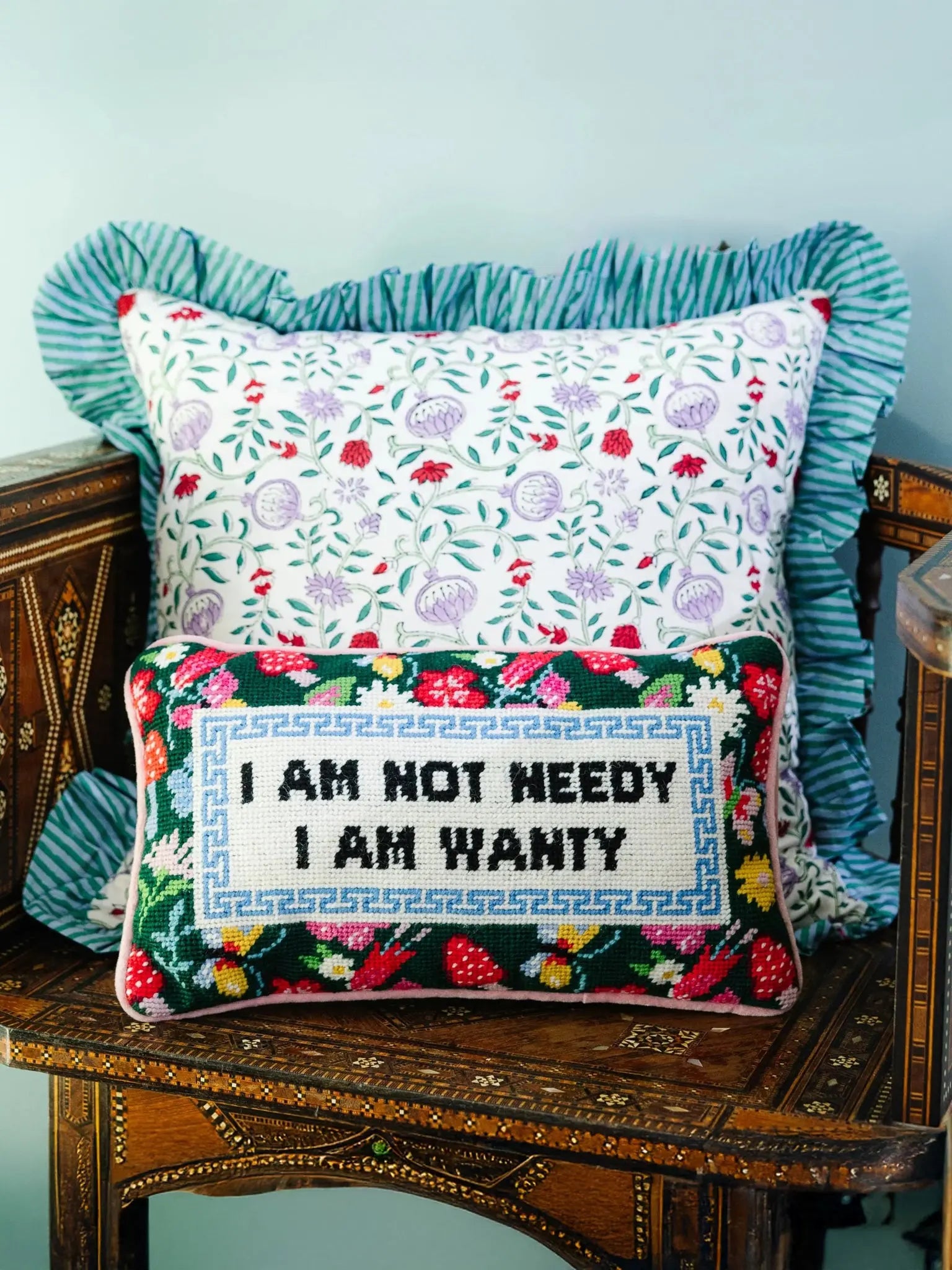 Not Needy Needlepoint Pillow