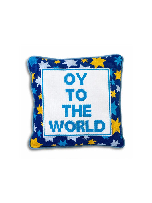 Oy Needlepoint Pillow