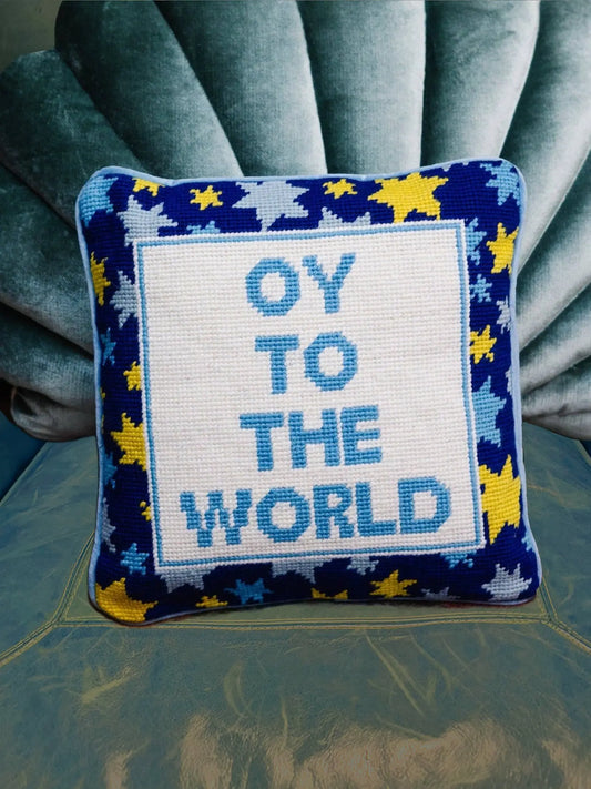 Oy Needlepoint Pillow