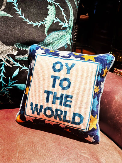 Oy Needlepoint Pillow
