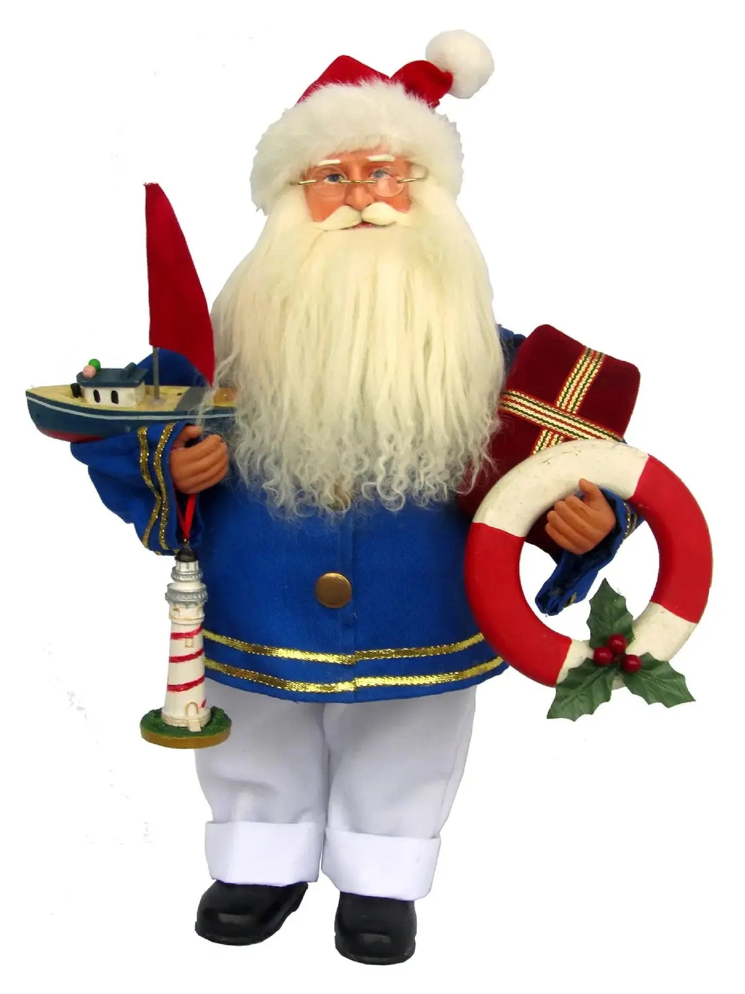 15" Coastal Beach Santa Figurine
