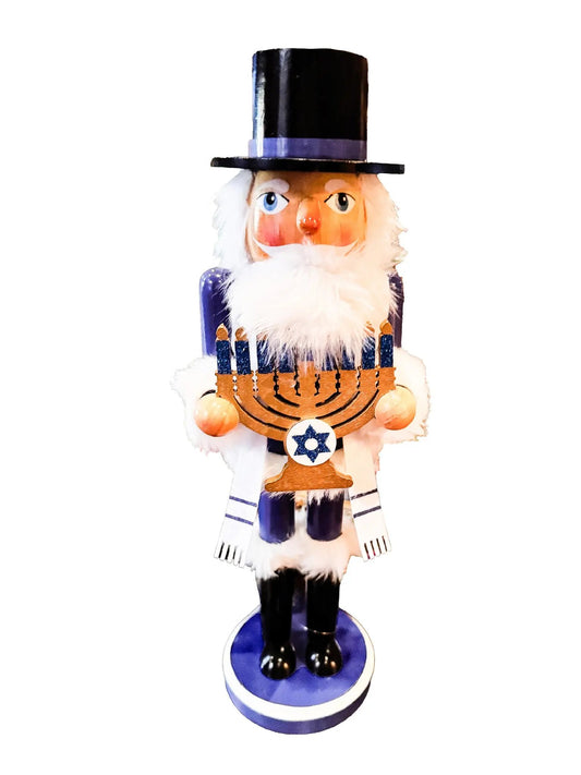 14" Hanukkah Nutcracker With Menorah