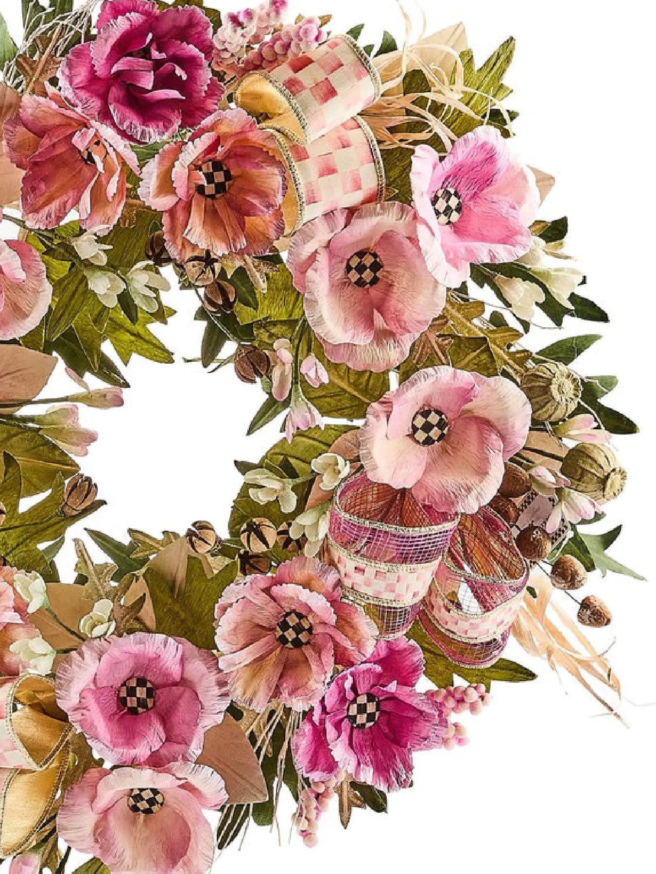 Rosy Poppy 22" Wreath